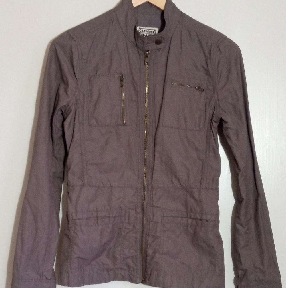 Converse utility jacket with mandarin collar and pockets women's small